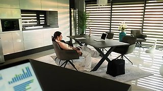 Seductive babe sucks cock in preparation for anal pounding