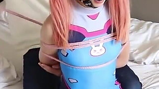 Gg53 - a Barefoot Girl in a Swimsuit Is Bound to a Bed and Her Feet Are Stimulated with a Vibrating Egg.