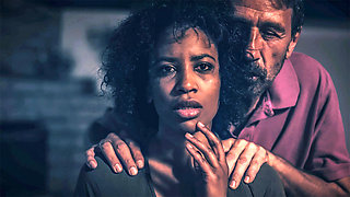 Ebony mature model squirts on wife knob