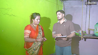 Indian Emi Agent Fucked Stepmother and Step Daughter Together Outside the House in Exchange for Emi