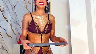 Stacked brunette goes solo toys and masturbation