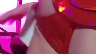 BDSM Mistress Pvc Gold Red Vinyl Toys Dick Fetish Boots Femdom