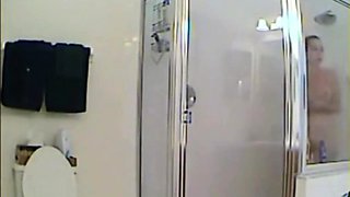 MILF stepmother spied in the shower