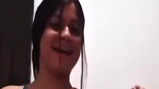 Colombian Woman Masturbates in the Royal Home Bathroom