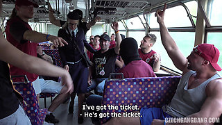 Czech Gang Bang 21 - Part 2: Train Conductor Joins a Hardcore Football-fan Gangbang