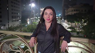 Outdoor sports action in the streets with a car