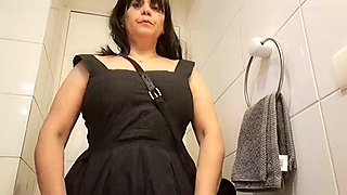 Sexy stepmom masturbates in the bathroom
