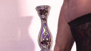 Busty MILF in Her Red Lingerie Pegging Her Fat Slave