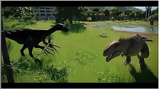 T Rex Vs Giga Vs Spino Vs Therizinosaurus - Jurassic World Evolution