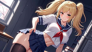 Provocative Student Slut: Mia Masturbates in Uniform Tease