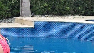 My Step Sister Harper Hill Swallows Stepbro Teddy Tarantino's Load by the Pool- Perfect Tits