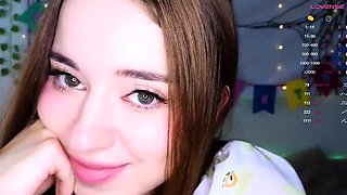 Beautiful teen brunette Jessica Sinn masturbates