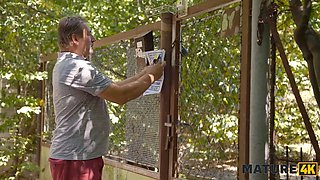 Mature4k. horny giantess diana is having outdoor porno with 2 strangers