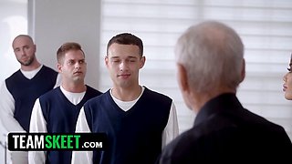 Naughty family orgy with busty stepmom & stepson - johnny love, Nicky Rebel, Victoria June & Danny Steele eat pussy