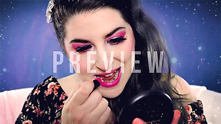 Pink Lipstick on Plexiglass Asmr