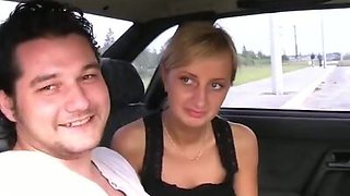 Car sex with young horny girl
