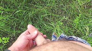 I approached this lonely girl and started jerking off my cock next to her. She sat silently watched and touch my cock when i cum