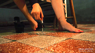 POV - Dirty Foot Cleaning