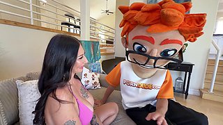 Donnie Rocks Massive Cock Transforms Tattooed Selina Garcia into Bare-Back Cumshot Canvas R