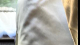 Busty Brunette Masturbates and Touches Herself on a Train