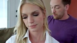 Rachael Cavalli has noticed her stepson sucking up to her so she gives him a BJ and a bigtit pussy ride