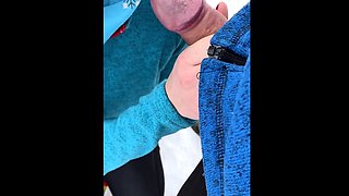 Public Blowjob on a Walking Trail with a Busty Amateur Teen