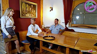 Two Horny German Waitresses Fuck Her Hungry Guests