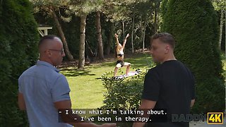 Daddy4k. skinny girl was so lovely so she flashed her boyfriend's dad what the real deepthroat is