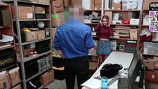 Busty towheaded gal gets rode by a guard with a giant dick