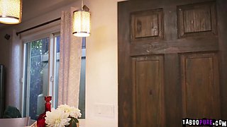 Stepfather Penetrates Eyes covered Daughter-in-law