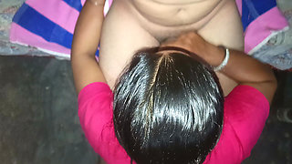 Cute indian bhabhi with juicy r s lips licking and sucking big cock and enjoying fucking in doggy style