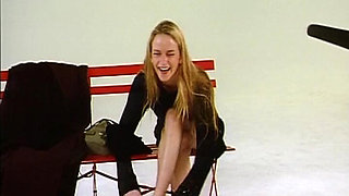 Classy Babe From Germany Got Her Perfect Outfit off but Lingerie Stays