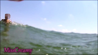 Caught ! Teacher Busts My Cock Underwater - Nude Beach Public Orgasm!