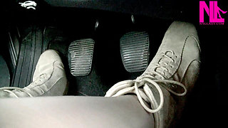 Driving and Pedal Pumping in Suede Soft Flat Boots