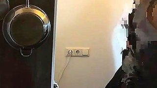 Dominant MILF Stretches Latex Sub's Ass Wide in Kitchen