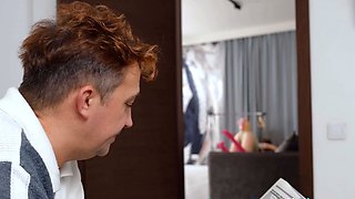 A stepdaughter in uniform gives a hardcore XXX blowjob!