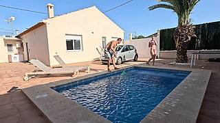Wild Step Stepsister Dry Humps Me in the Pool