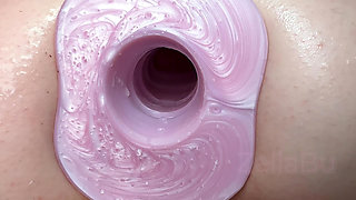 Pissy Coconut Pee in My Ass with Hollow Buttplug and Anal Fuck
