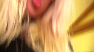 Blonde Deepthroats Thick Cock with Sloppy Drool