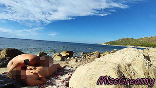 Strangers Caught My Wife Touching and Fucking My Big Cock on a Nude Beach