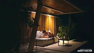We made love beside the pool at night