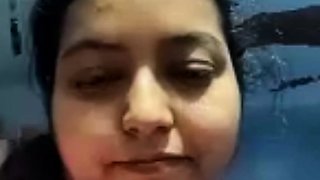 A Fat indian girl watching bf cock jerking on webcam