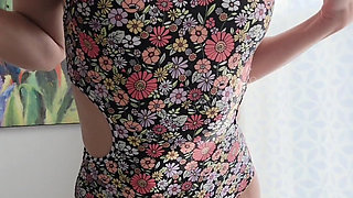 One Piece Swimsuit Try on Tease