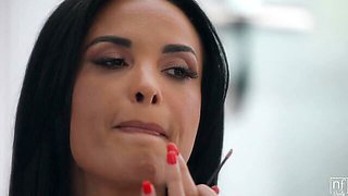 Bitchy French goddess Anissa Kate cheats with a young man