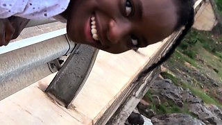 Ebony babe anal fucking first time