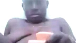 Mature African Aunty Plays with Toys