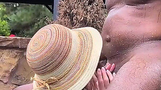 In the Sun Poolside Fluffing and Playful Ride