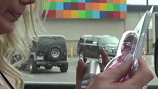 Horny Slut Wife Masturbation Outside Adult Bookstore