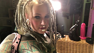 Horny Alternative Tattooed Girl Shows Her Sex Toys With Ass Plug In