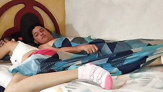 I woke up in the morning and saw my stepsister next to me, she was very horny, she wanted to be fucked